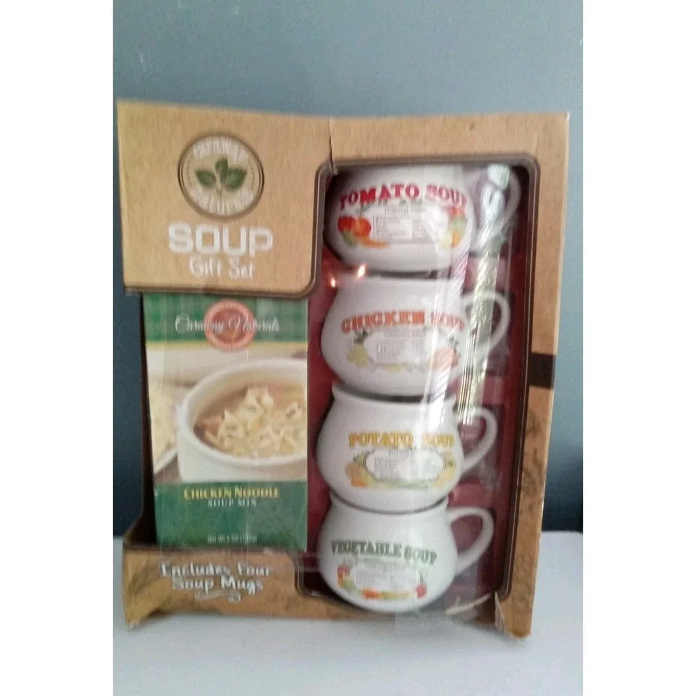 Caraway Naturals‎ Soup Gift Set With Chicken Noodle Soup Mix & Ceramic Bowls